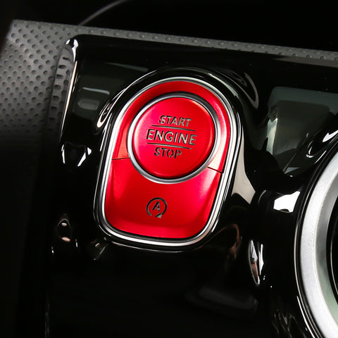 Car Keyless Engine Push Start Button + Surrounding Ring For Mercedes A CLA GLB GLA Class W177 C118 X247 H247(Red)