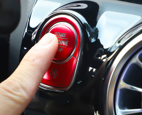 Car Keyless Engine Push Start Button + Surrounding Ring For Mercedes A CLA GLB GLA Class W177 C118 X247 H247(Red)
