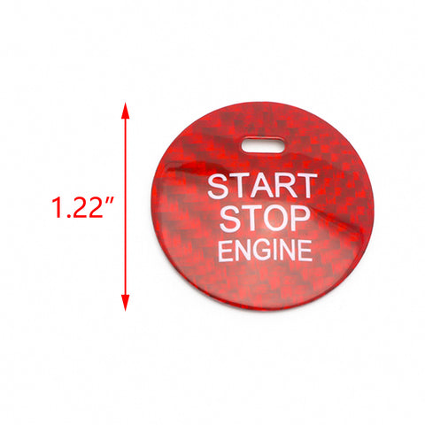 Carbon Fiber Car Engine Start Button Sticker Interior Trim Accessories for Mazda 3 6 CX-3 CX-5 CX-9 MX-5 w/Push Start Engine (Red)