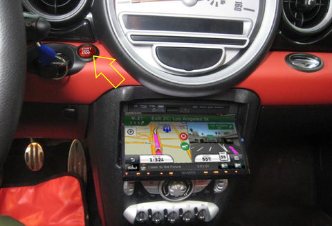 Carbon Fiber Car Engine Start Button Sticker Interior Ignition Trim Decal for Mini Cooper R55 R56 R57 R58 R59 R60 R61 Accessories (Red)