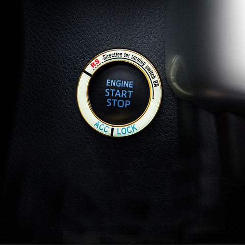 Light Glow Luminous Ignition Switch Key Starter Hole Ring For Toyota RAV4 2013 14 15