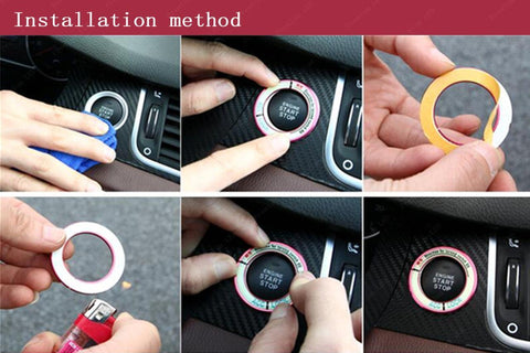 Light Glow Luminous Ignition Switch Key Starter Hole Ring For Toyota RAV4 2013 14 15
