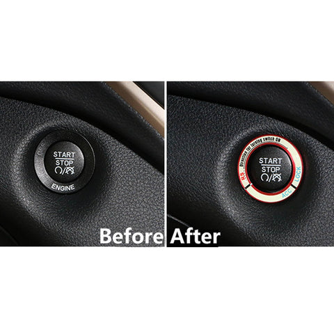 1x Auto Start Engine Ignition Button Decor Clear Crystal Diamond Emblem Sticker