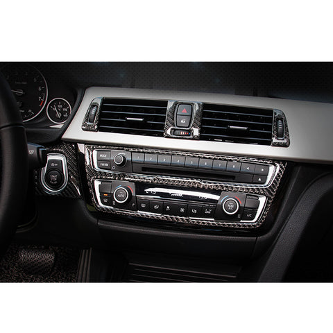 1X FULL SET INTERIOR TRIM COVER STICKERS REAL CARBON FIBER FOR BMW 3 4 SERIES