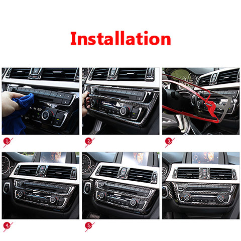 1X FULL SET INTERIOR TRIM COVER STICKERS REAL CARBON FIBER FOR BMW 3 4 SERIES
