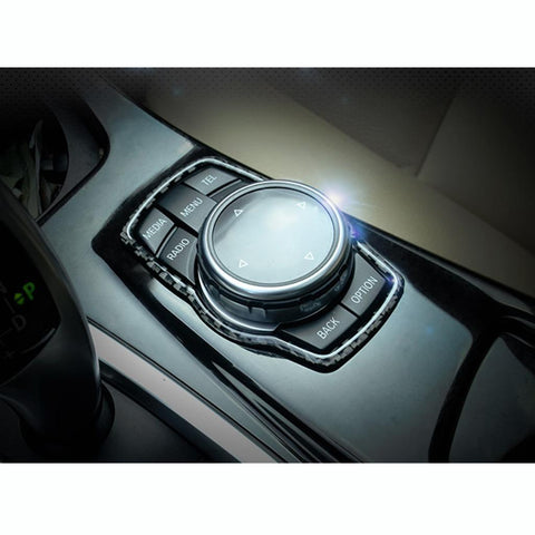Carbon Fiber IDrive Controller Frame Trim Buttons Fit BMW 1 3 5 7 X Series
