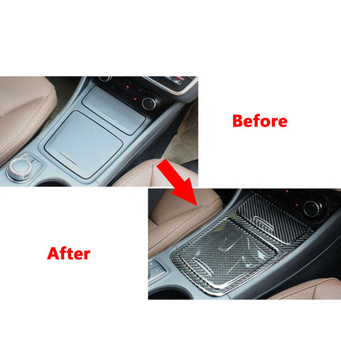 Real Carbon Fiber Console Multimedia Control Frame For Mercedes GLA CLA 13-21