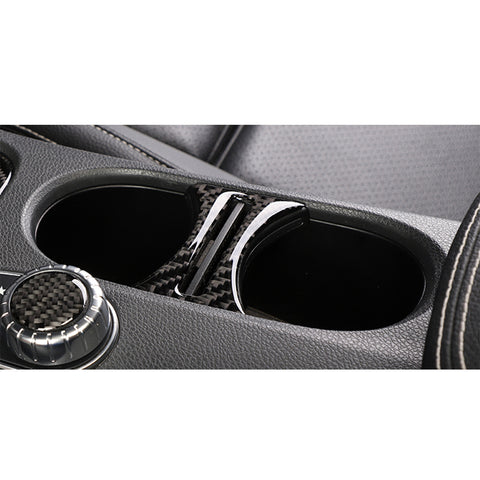 For Mercedes Benz A180 CLA GLA Carbon Fiber Interior Water Cup Holder Decal Trim