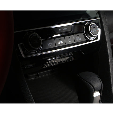 Carbon Fiber Inner Console Center Storage Box Decal Trim For Honda Civic 16-2020