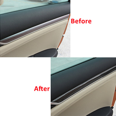 Real Carbon Fiber 3D Interior Inner Door Trim Decals Decoration For 2016 2017 2018 10th Honda Civic Sedan