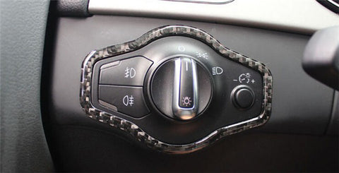 Headlight Switch Carbon Fiber Sticker Trim For Audi 2009-2015 B8 A4 S5 Q5 RS4