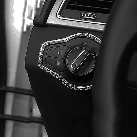 Headlight Switch Carbon Fiber Sticker Trim For Audi 2009-2015 B8 A4 S5 Q5 RS4