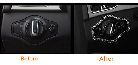 Headlight Switch Carbon Fiber Sticker Trim For Audi 2009-2015 B8 A4 S5 Q5 RS4