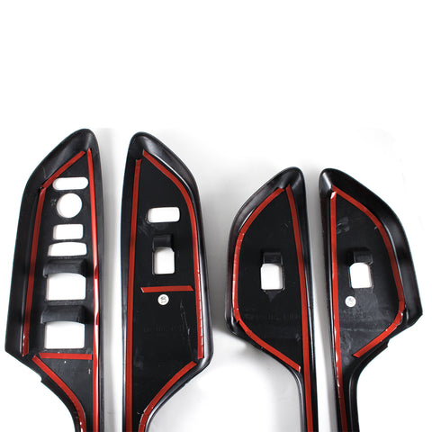 Carbon Fiber Pattern Door Window Lock Panel Switch Bezel Covers Driver Passenger Side for Honda Civic Sedan 2016-2020