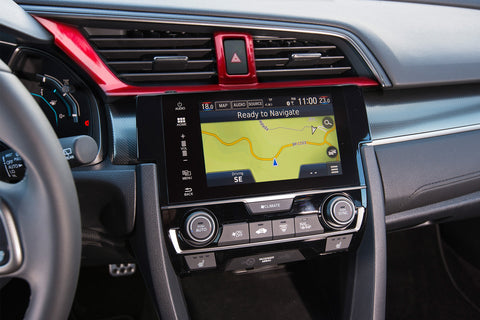 RED Interior Front Dashboard AC Air Vent Outlet Cover Trim Frame Panel Decoration 3pcs kit For Honda Civic 10th Gen 2016 2017 2018 2019 2020