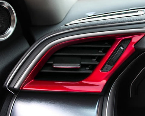 RED Interior Front Dashboard AC Air Vent Outlet Cover Trim Frame Panel Decoration 3pcs kit For Honda Civic 10th Gen 2016 2017 2018 2019 2020
