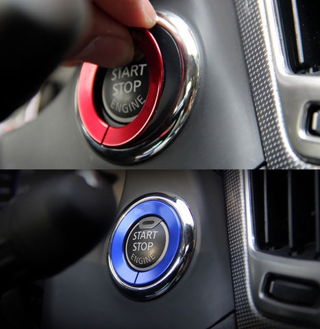 RED / BLUE / Purple engine start stop push button knob key switch decor ring trim for Infiniti