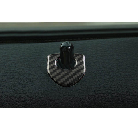 4X Shield Style Carbon Fiber Door Lock Pin Knob Decor Stickers For BMW 1 3 5 7 Series X3 X5 X6