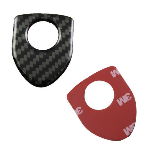 4X Shield Style Carbon Fiber Door Lock Pin Knob Decor Stickers For BMW 1 3 5 7 Series X3 X5 X6