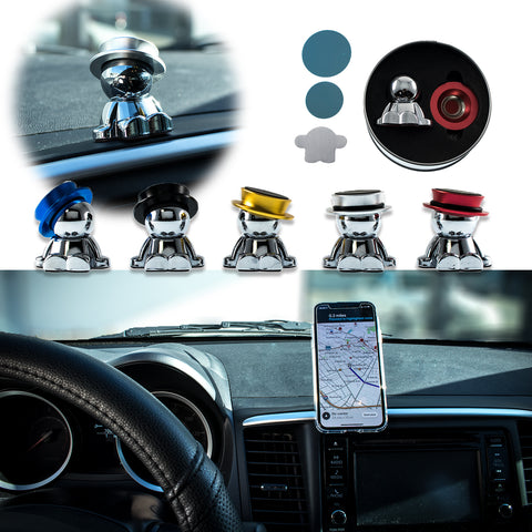 Magnetic Car Mount 360° Rotation GPS Phone Tablet Holder Stick On Dashboard Hat man For iPhone X 7 8 Plus Galaxy Note and More Device