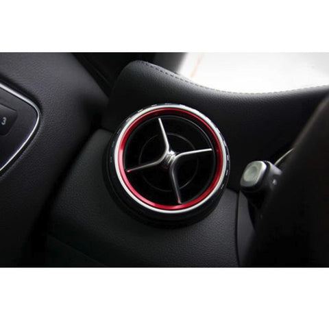 Red Aluminum Air Condition Vent Decoration Cover Trims For Benz CLA GLA Class