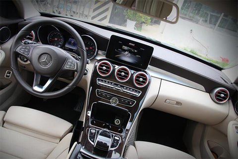 7pc Red Ring Cover Trims Air Vent Outlet For Mercedes Benz W205 C200 GLC 15-16