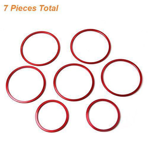 7pc Red Ring Cover Trims Air Vent Outlet For Mercedes Benz W205 C200 GLC 15-16