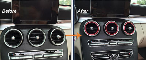 7pc Red Ring Cover Trims Air Vent Outlet For Mercedes Benz W205 C200 GLC 15-16