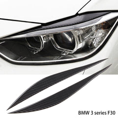 Carbon Fiber Headlight Eyebrows Eye Lid Sticker For BMW 3 Series F30 2012-2018