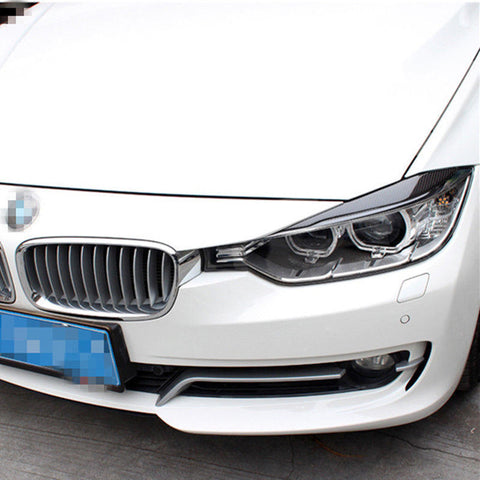 Carbon Fiber Headlight Eyebrows Eye Lid Sticker For BMW 3 Series F30 2012-2018