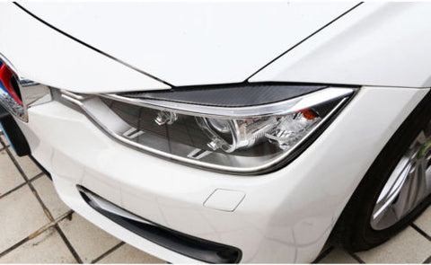 Carbon Fiber Headlight Eyebrows Eye Lid Sticker For BMW 3 Series F30 2012-2018