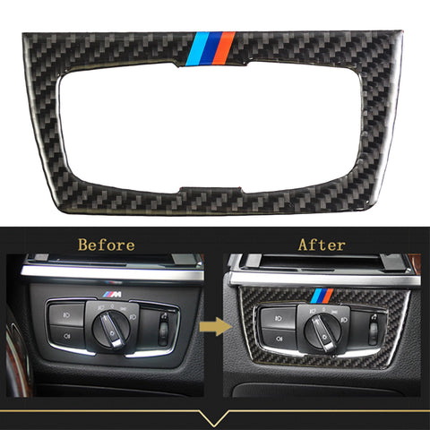 Interior Trim Cover Stickers Real Carbon Fiber for BMW 3 4 Series M3 M4