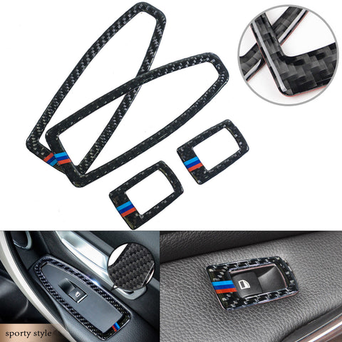 Interior Trim Cover Stickers Real Carbon Fiber for BMW 3 4 Series M3 M4
