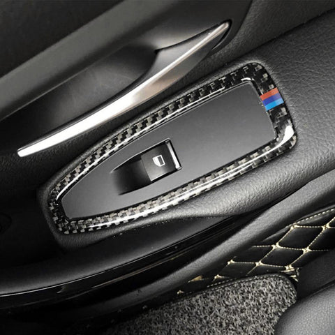 Interior Trim Cover Stickers Real Carbon Fiber for BMW 3 4 Series M3 M4