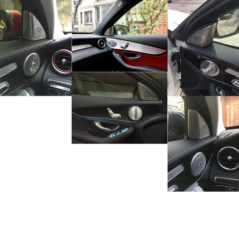 4x Chrome Side Door Speaker Cover Trims For 2015-up Mercedes C-Class GLC-Class