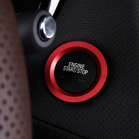 3D Red Metal Keyless Engine Push Start Button Decor Ring Trim For Audi A4 A5 A7
