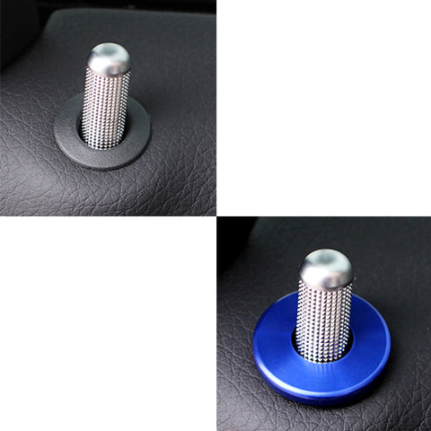 2pcs Aluminum Door Lock Knob Decorative Covers Stickers for Mercedes C E S GLC GLE Class Blue