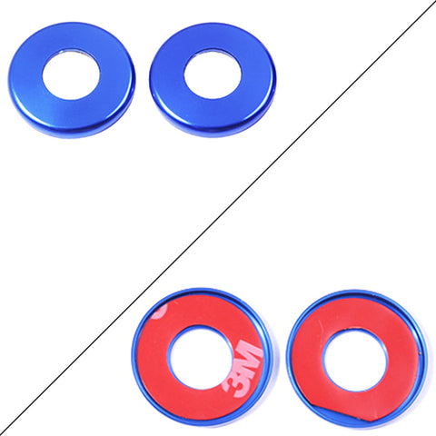 2pcs Aluminum Door Lock Knob Decorative Covers Stickers for Mercedes C E S GLC GLE Class Blue