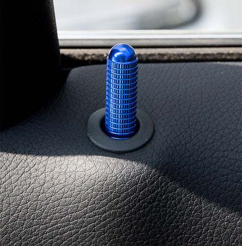 Blue Aluminum Bolt-On Replace Door Lock Knobs Pin For Mercedes C E GLC GLE W205 X205 W166 W213Class