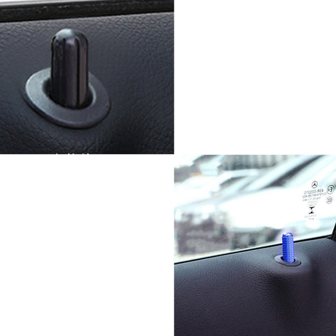 Blue Aluminum Bolt-On Replace Door Lock Knobs Pin For Mercedes C E GLC GLE W205 X205 W166 W213Class