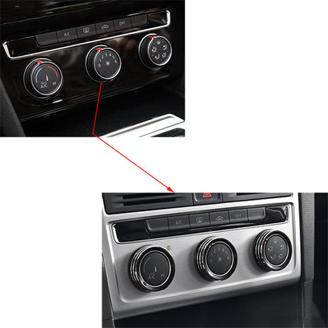 Black Anodized AC Climate Control Knob Cover Ring For Volkswagen Golf GTI MK7