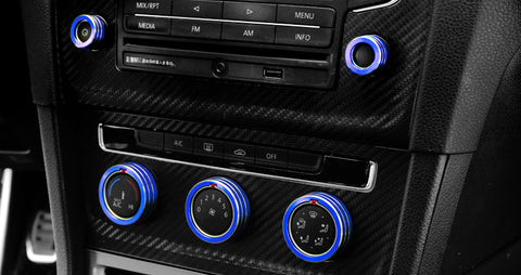 Blue Anodized AC Climate Control Knob Cover Ring For Volkswagen Golf GTI MK7