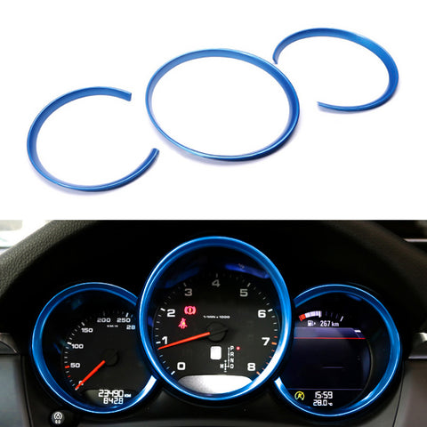 Dashboard Instrument Console Display Decor Ring for Porsche Macan 2014-2017 Red/ Blue/ Silver
