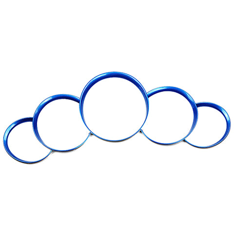 Chrome Blue Dashboard Meter Frame Cover Decor Ring Trim For Porsche Panamera 976