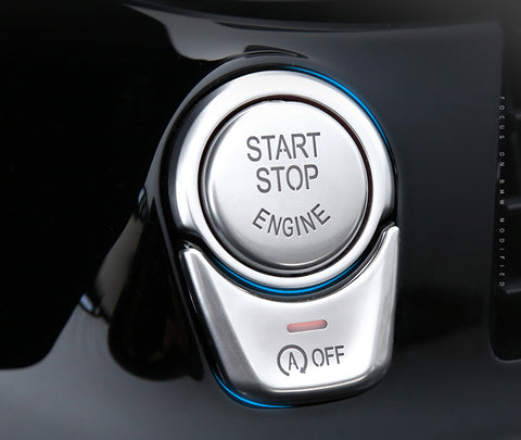 Silver Gear P Brake Hold Engine Start Button Cover For BMW G30 5 Series 2018-19