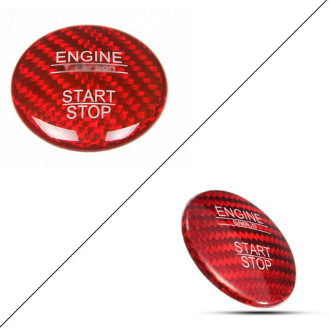 Real Carbon Fiber Keyless Engine Start Stop Push Button Decor Cover for Mercedes B C E S G CL SL ML GL CLA CLS GLA GLC GLK GLE GLS Class W176 W246 W205 X253 X156 C117-Red