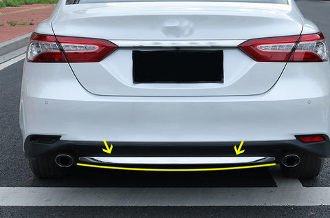 Chrome Tail Light Eyelid + Rear Bumper Lip Cover Trim For Camry LE XLE 2018-2024