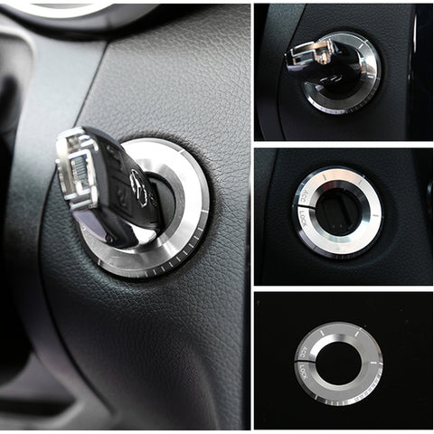 Silver/ Red/ Blue Aluminum Key Hole Surrounding Decor Trim for Mercedes Benz A B C E S R ML GL - Car Interior Decoration