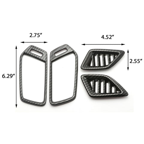Carbon Fiber Texture Interior Dashboard Air Vent AC Outlet Frame Overlay Trim Decor Cover For Honda Accord 2018 2019 2020