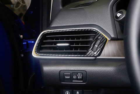 Carbon Fiber Texture Interior Dashboard Air Vent AC Outlet Frame Overlay Trim Decor Cover For Honda Accord 2018 2019 2020